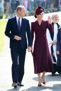 ST DAVIDS, WALES - SEPTEMBER 08: Prince William, Prince of Wales and Catherine, Princess of Wales arrive at St Davids Cathedral to commemorate the life of Her Late Majesty Queen Elizabeth II on the first anniversary of her passing on September 08, 2023 in St Davids, Wales. St Davids has been a site of pilgrimage and worship for over 1,400 years, since St David, the patron saint of Wales, settled there with his monastic community in the sixth century. (Photo by Chris Jackson/Getty Images)