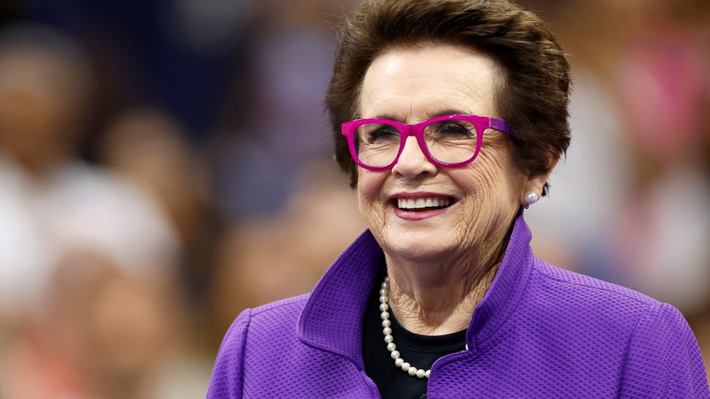 NEW YORK, NEW YORK - SEPTEMBER 09: Former American tennis player Billie Jean King is seen on the court prior to the Women's Singles Final match between Coco Gauff of the United States and Aryna Sabalenka of Belarus on Day Thirteen of the 2023 US Open at the USTA Billie Jean King National Tennis Center on September 09, 2023 in the Flushing neighborhood of the Queens borough of New York City. (Photo by Sarah Stier/Getty Images)