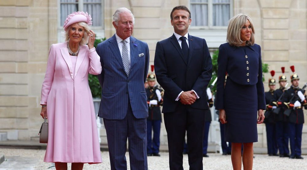 Brigitte Macron, Emmanuel Macron, Queen Camilla and King Charles.