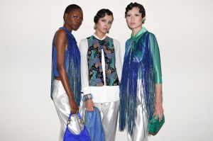 Backstage at Giorgio Armani RTW Spring 2024