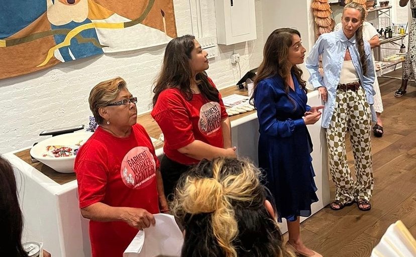 Garment Worker Center's Delia and Marissa Nuncio, Remake's Ayesha Barenblat and Mara Hoffman.
