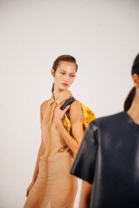 Backstage at Loewe Ready To Wear Spring 2024 held at Esplanade Saint Louis on September 29, 2023 in Paris, France.