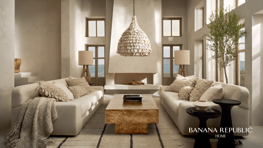 Banana Republic's fall 2023 home collection, expanded with furniture, lighting and decor.