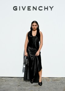 Avani Gregg at Givenchy Ready To Wear Spring 2024 held at Ecole Militaire on September 28, 2023 in Paris, France.