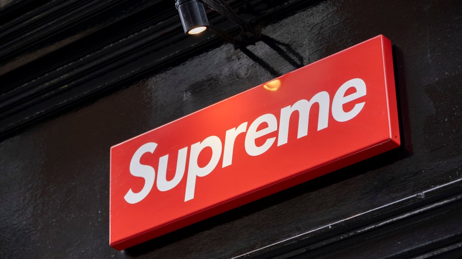 Logo sign for the Supreme shop on 6th September 2022 in London, United Kingdom.