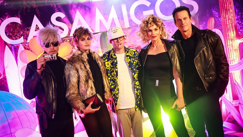Austin Butler, Kaia Gerber, Presley Gerber, Cindy Crawford and Rande Gerber attend the Casamigos Halloween party on Oct. 27 in Los Angeles.