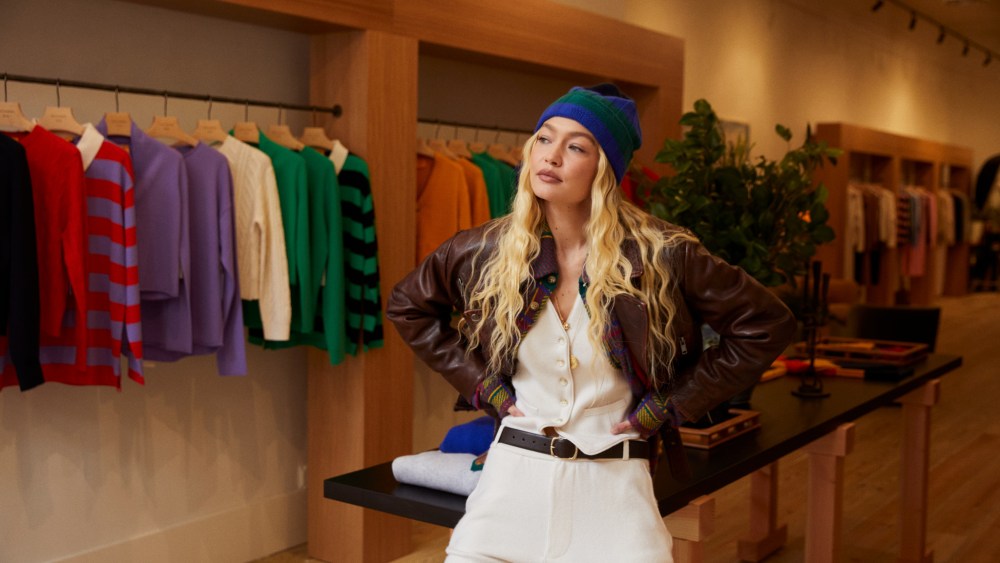 Gigi Hadid at her new Guest In Residence Soho store.