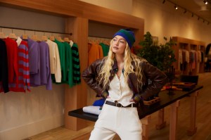 Gigi Hadid at her new Guest In Residence Soho store.