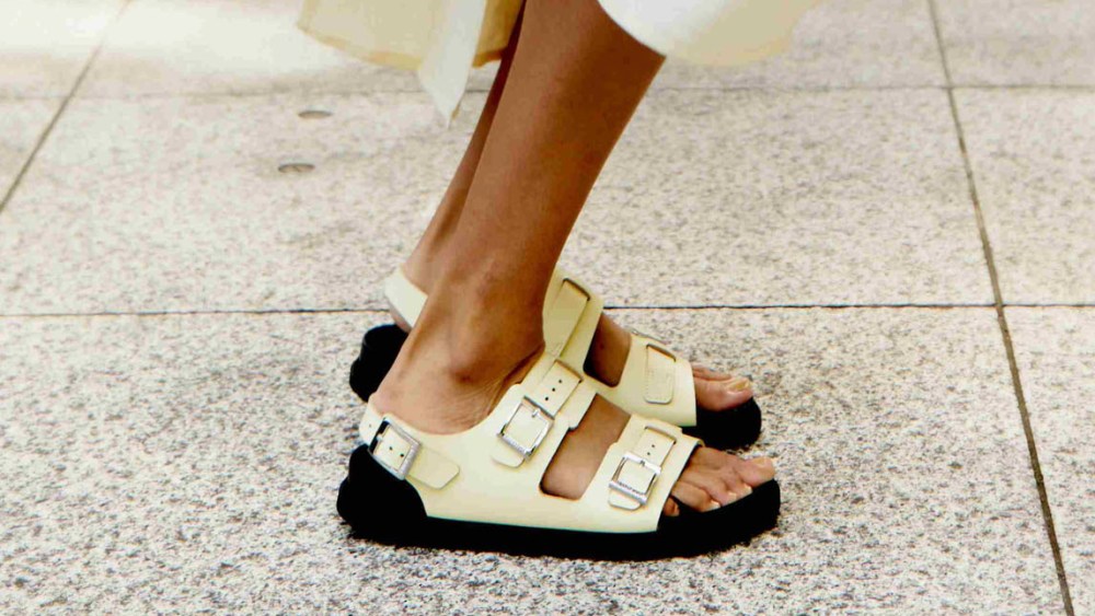 CANNESBUTTERNATURAL LEATHER birkenstock yellow dress