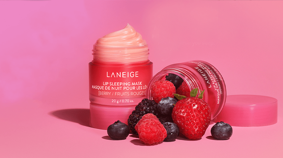 lip mask on a pink background