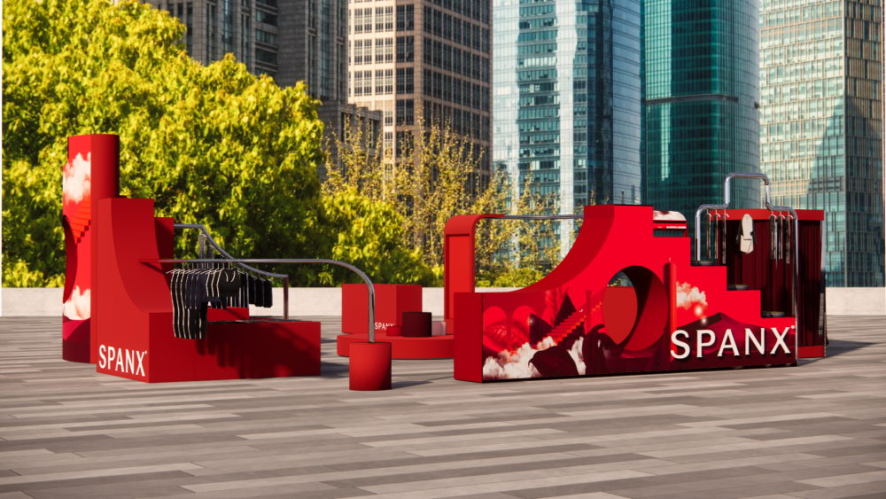 A rendering of the Spanx pop-up shop at Hudson Yards.
