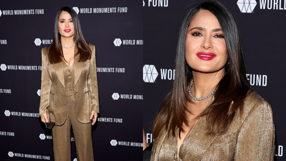 Salma Hayek at the 2023 World Monuments Fund's Hadrian Gala on Oct. 25 in New York City.