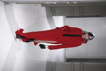 Model on the runway at Valentino Fall 2023 Ready To Wear Fashion Show on March 5, 2023 at Hotel Salomon de Rothschild in Paris, France.