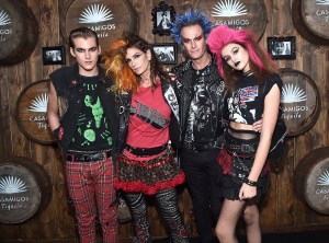 Presley Walker Gerber, model Cindy Crawford, Casamigos co-founder Rande Gerber and Kaia Jordan Gerber arrive to the Casamigos Halloween Party, Halloween Party, Celebrity Halloween Costumes, Halloween Costumes Inspiration, Halloween Costumes Ideas,