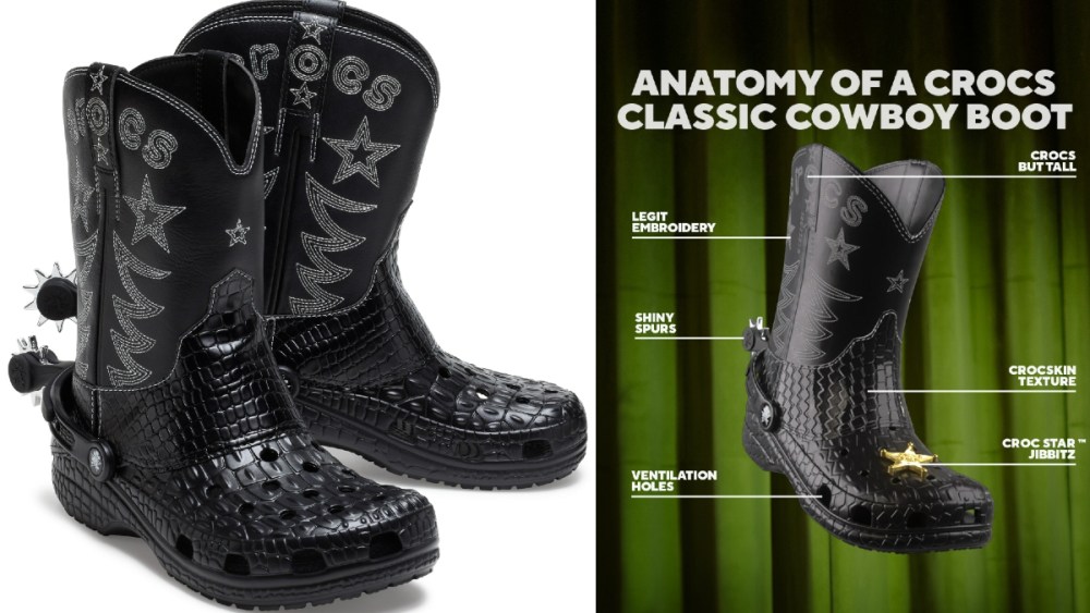 Crocs Kicks Off Croctober With Crocodile-Embossed Cowboy Boots