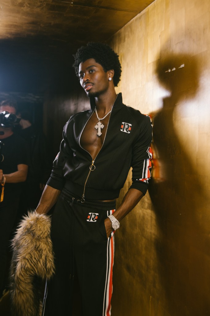 Alton Mason at the Rabanne H&M event in Paris, dressed in the Rabanne H&M collection.