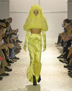 Dieryck's look inspired by a feather duster