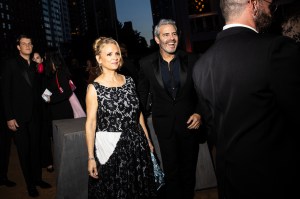 Amy Sedaris and Andy Cohen