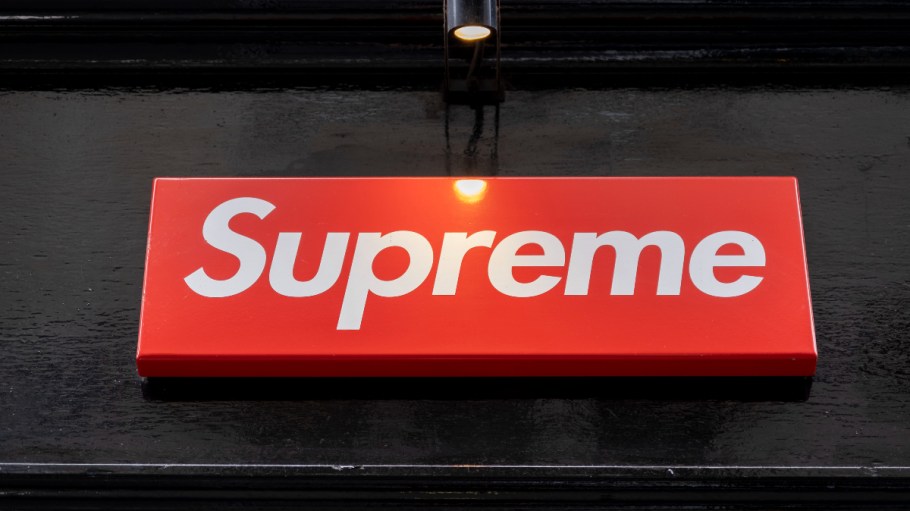 The Supreme logo seen in London.
