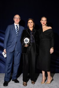 James Fallon, Maria Grazia Chiuri and Jennifer Lawrence