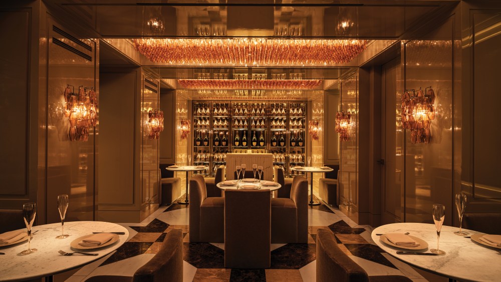 Inside RH Champagne & Caviar Bar in New York City