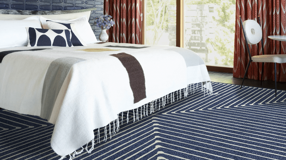 washable rug in a bedroom