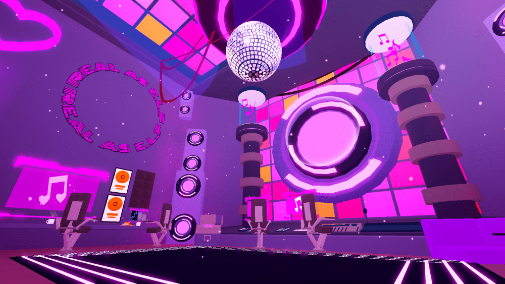 E.l.f Up!'s "Big Mood" recording studio, one of four debut experiences within the game.
