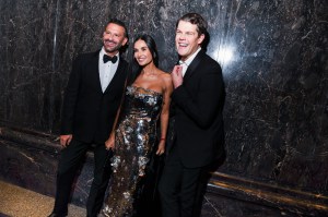 Paul Arnhold, Demi Moore in Carolina Herrera SS24 RTW, and Wes Gordon