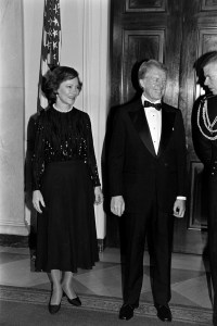 Rosalynn Carter and Jimmy Carter attend an event comprising a ceremony at the Kennedy Center and a reception at the White House, both in Washington, D.C., on December 3, 1978.