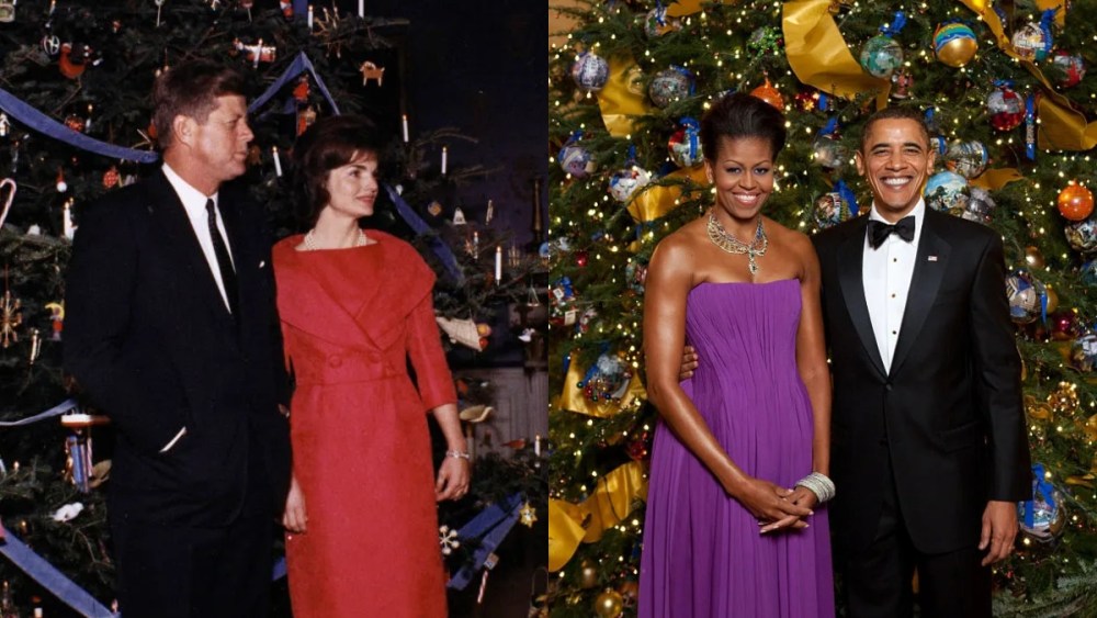 Jacqueline, John F. Kennedy, Michelle, Barack Obama, white house, christmas, decoration, christmas tree, first ladies,