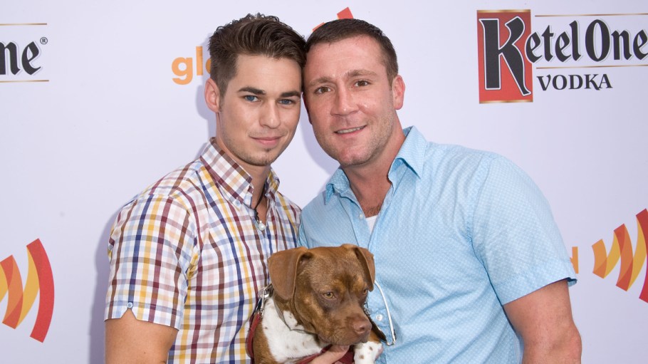 Tv personality David Bradberry and Trevor Knight attend GLAAD's annual food-themed fundraiser "GLAAD Hancock Park" on July 20, 2013 in Los Angeles.