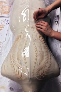 The entire making of the ‘Wilderness Embodied’ dress was performed in an enclosed laboratory chamber to avoid any inclusion of particles or dust during the silicone curing process.