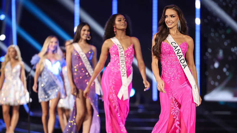 SAN SALVADOR, EL SALVADOR - NOVEMBER 18: Miss Canada Madison Kvaltin walks onstage during the 72nd Miss Universe Competition at Gimnasio Nacional Jos√© Adolfo Pineda on November 18, 2023 in San Salvador, El Salvador. (Photo by Hector Vivas/Getty Images)