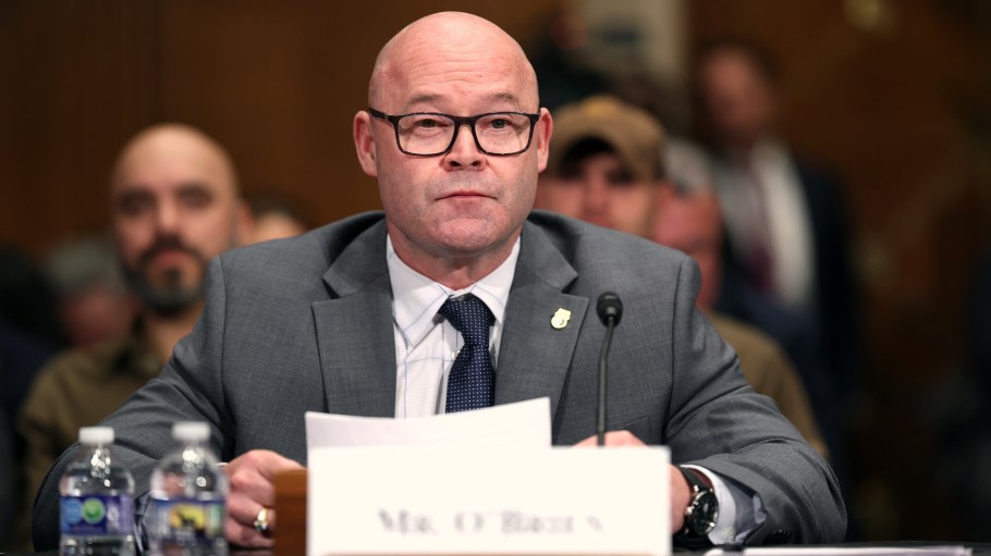 Sean O'Brien, general president of the International Brotherhood of Teamsters, testifies during a Senate Health, Education, Labor and Pensions Committee hearing on unions on November 14, 2023 in Washington, D.C.