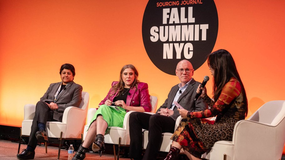 From left: PVH Corp.'s senior director, digital go to market, Richa Agarwal; K3's chief commercial officer, fashion portfolio, Kimberly Morgan; Clothing Tech's president and founder, William Wilcox; and Sourcing Journal's features editor, Kate Nishimura.