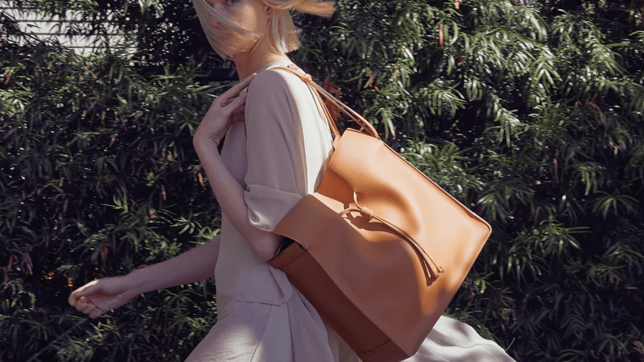 Large shopper tote made with Technik vegan leather.