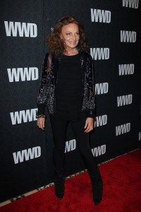 Designer Diane von Furstenberg attends WWD's 100th anniversary party at Cipriani.