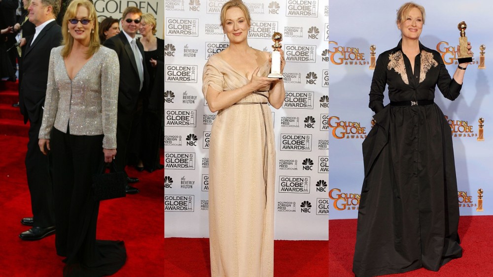 Meryl Streep, Golden Globe Awards, style, 2003, 2007, 2012