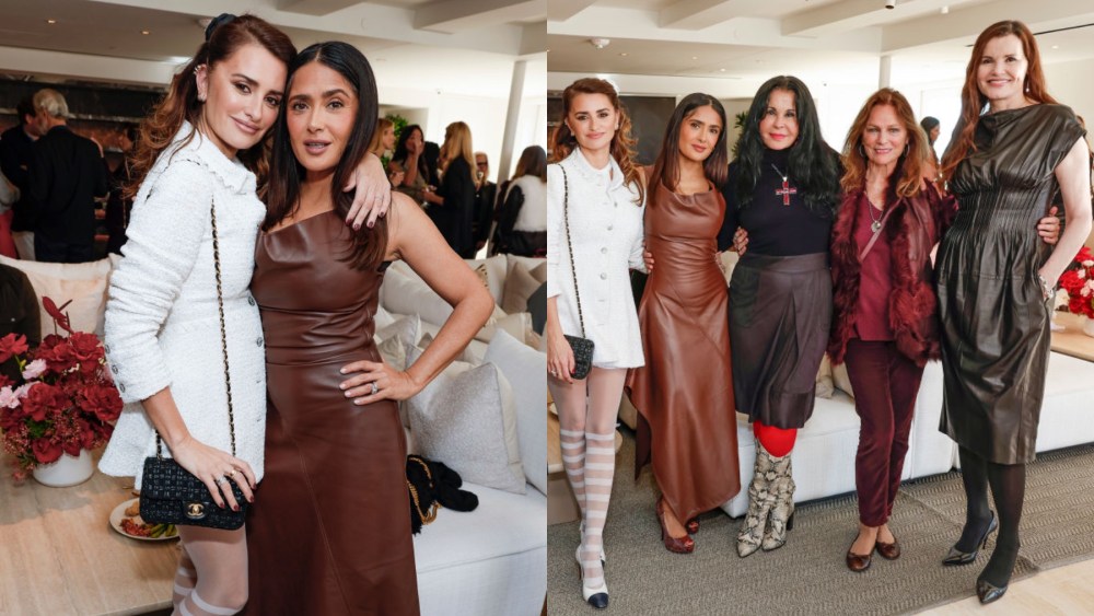 Salma Hayek Pinault, Penélope Cruz, Kristen Stewart, celebratory luncheon, fashion, 'Ferrari,' Dec. 14, Los Angeles