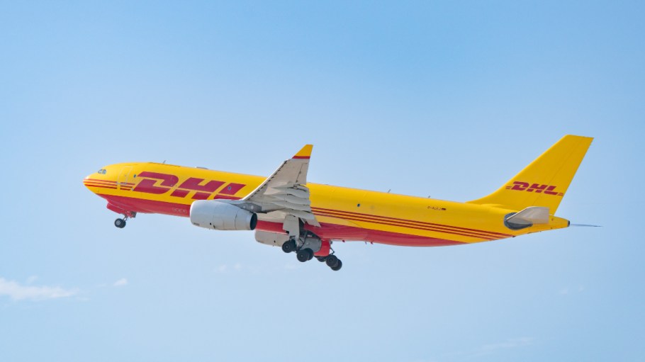 A DHL airplane.