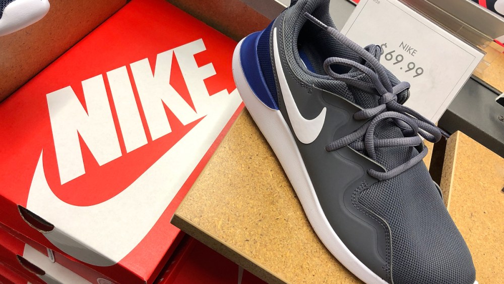 Nike sneakers seen at a DSW store.