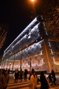 The holiday display at the Louis Vuitton store in Paris, France photographed for WWD on December 17, 2023.