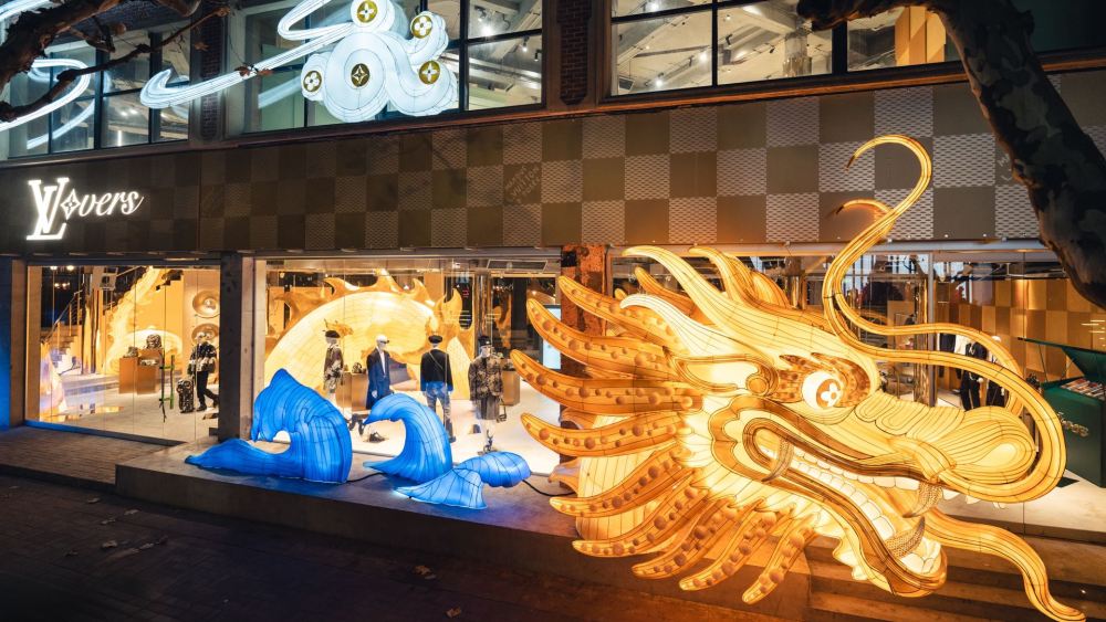 Louis Vuitton's Year of the Dragon-themed pop-up in Shanghai.