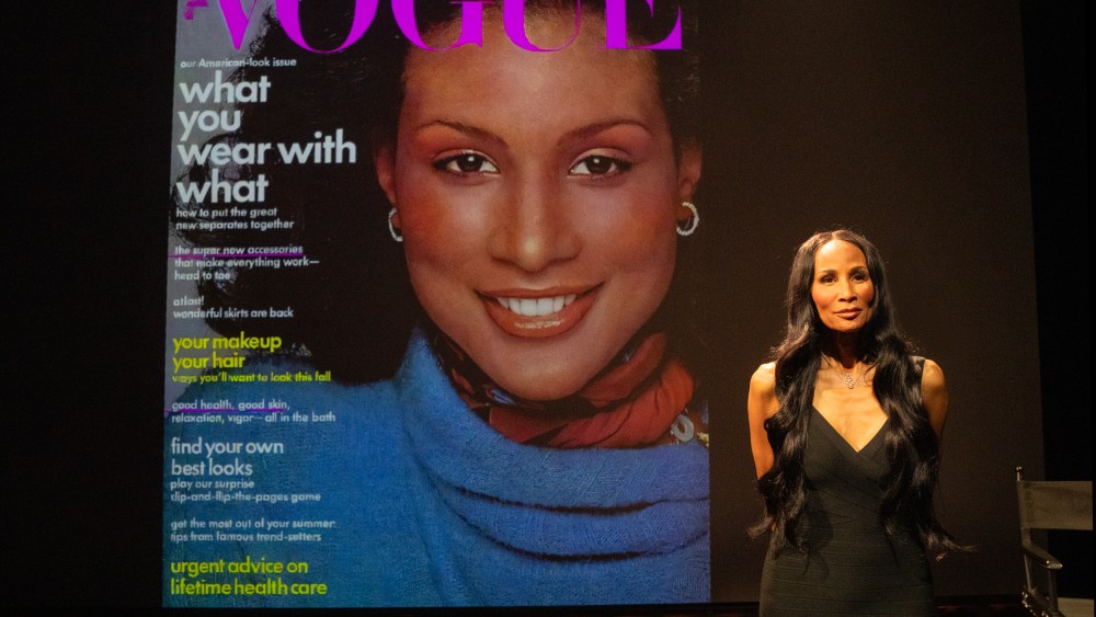 Photo: Beverly Johnson: IN VOGUE Written by Beverly Johnson and Josh Ravetch Directed by Josh Ravetch ACT II Playhouse in association with Bud Martin Dress rehearsal photographed: 7:00 PM; Monday, January 8, 2024 at Theater B, 59th East 59th Street; New York, NY 10024. Photo Credit: © RICHARD TERMINE