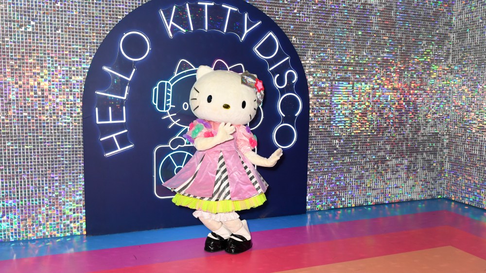 Hello Kitty attending a private view of the exhibition.