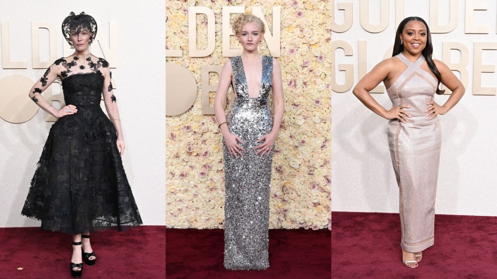 Julia Garner, Gucci, Golden Globes, awards, celebrity style, red carpet, Rosamund Pike, Quinta Brunson, Balmain, Christian Dior, Boucheron