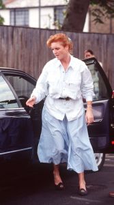 LONDON, UNITED KINGDOM - SEPTEMBER 18:  Sarah Duchess Of York Collecting Her Children From Upton House Nursery School.  (Photo by Tim Graham Photo Library via Getty Images)