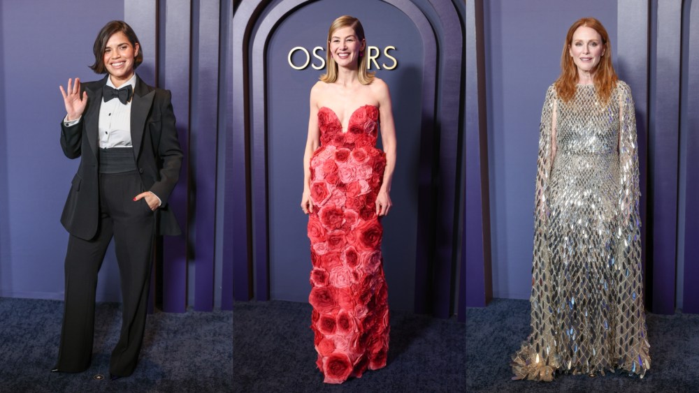 Julianne Moore, red carpet, awards, celebrity style, Valentino, Moschino, Erdem, Rosamund Pike, America Ferrera