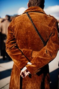Street style at Pitti Uomo 105 in Florence, Italy.