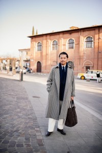 Street style at Pitti Uomo 105 in Florence, Italy.